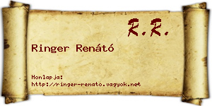 Ringer Renátó névjegykártya